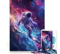 1000 Jigsaw Puzzle Astronaut Surfing in Space Smooth Cut Play Mind Game Gift Restful Play Time Christmas Art Piece (50x75cm)