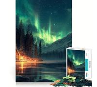 1000 Jigsaw Puzzle Aurora in Nordic Nature Smooth Cut Play Mind Game Gift Restful Play Time Christmas Art Piece (50x75cm)