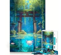 1000 Jigsaw Puzzle Axolotl in A Japanese Garden Pond Smooth Cut Play Mind Game Gift Restful Play Time Christmas Art Piece (50x75cm)