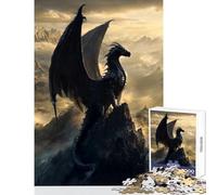 1000 Jigsaw Puzzle Black Dragon Monarch Jigsaws for Adults Puzzle Stress Reliever Educational Challenge Challenging Game Gifts (38x26cm)