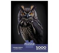 1000 Jigsaw Puzzle Black Owl Jigsaw for Adults Brain Teaser Game Perfect Decoration Unique Birthday And Xmas Gifts 38x26cm/1000pcs