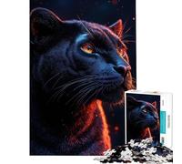 1000 Jigsaw Puzzle Black Panther Close-Up Challenging To Complete Difficult Hard Educational Games Suitable for People Aged 14 And Above (50x75cm)