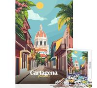 1000 Jigsaw Puzzle Cartagena, Colombia Street Scene Home Decoration Toys Gift For Birthdays Practical Game Suitable for Desktop Decoration Size 50x75cm