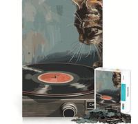 1000 Jigsaw Puzzle Cat Music Flawless Cut Fun Problem Solve Fun Free Play Game Xmas Art Gift (38x52cm)