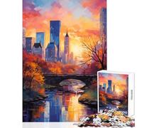 1000 Jigsaw Puzzle Central Park in Fall Jigsaws for Adults Puzzle Difficult Challenge Fun Activities at Home Unique Challenge Game (38x26cm)