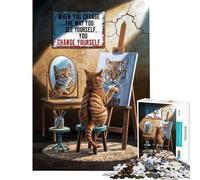 1000 Jigsaw Puzzle Change Yourself Educational Challenge Tough Challenge Family Game Suitable for People Aged 14 And Above (38x26cm)