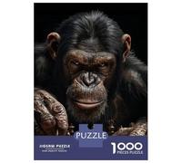 1000 Jigsaw Puzzle Chimpanzee Chess Jigsaw for Adults Brain Teaser Game Perfect Decoration Unique Birthday And Xmas Gifts 38x26cm/1000pcs