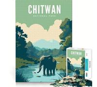 1000 Jigsaw Puzzle Chitwan National Park Flawless Cut Fun Problem Solve Fun Free Play Game Xmas Art Gift (50x75cm)