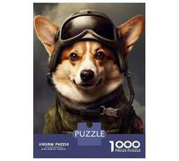 1000 Jigsaw Puzzle Corgi Soldier Jigsaw for Adults Brain Teaser Game Perfect Decoration Unique Birthday And Xmas Gifts 52x38cm/1000pcs