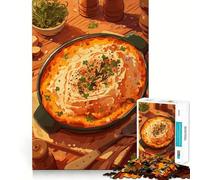 1000 Jigsaw Puzzle Delicious Shepherd's Pie Illustration Flawless Cut Fun Problem Solve Fun Free Play Game Xmas Art Gift (50x75cm)