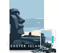 1000 Jigsaw Puzzle Easter Island Moai Seamless Cut Game Smart Mind Activity Peaceful Play Fun Birthday Hobby Gift (38x52cm)