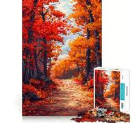 1000 Jigsaw Puzzle Fall Color Trees Pixel Art Flawless Cut Fun Problem Solve Fun Free Play Game Xmas Art Gift (38x26cm)