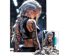 1000 Jigsaw Puzzle Fierce Elegance︰ Cyberpunk Warrior Educational Challenge Tough Challenge Family Game Suitable for People Aged 14 And Above (50x75cm)