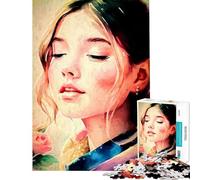 1000 Jigsaw Puzzle Girl Watercolor Challenging To Complete Difficult Hard Educational Games Suitable for People Aged 14 And Above (38x26cm)