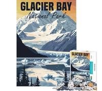 1000 Jigsaw Puzzle Glacier Bay National Park Poster for Birthday, Chrismas Home Art Decor Educational Games Suitable for People Aged 14 And Above (38X52cm)