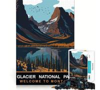 1000 Jigsaw Puzzle Glacier National Park Flawless Cut Fun Problem Solve Fun Free Play Game Xmas Art Gift (50x75cm)