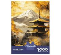 1000 Jigsaw Puzzle Golden Mountain Fuji And Pagoda Jigsaw for Adults Brain Teaser Game Perfect Decoration Unique Birthday And Xmas Gifts 38x26cm/1000pcs
