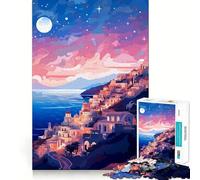 1000 Jigsaw Puzzle Greek Art Greece Evening Seamless Cut Game Smart Mind Activity Peaceful Play Fun Birthday Hobby Gift (38x52cm)