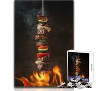 1000 Jigsaw Puzzle Grilled Skewer with Flames Peaceful And Satisfying Pastime Perfect Interlock Precision Cut Toy Size 50x75cm