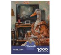 1000 Jigsaw Puzzle Half Duck Half Human Beer Jigsaw for Adults Brain Teaser Game Perfect Decoration Unique Birthday And Xmas Gifts 52x38cm/1000pcs