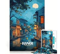 1000 Jigsaw Puzzle Hanoi, Vietnam Canal at Night Seamless Cut Game Smart Mind Activity Peaceful Play Fun Birthday Hobby Gift (50x75cm)