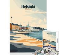 1000 Jigsaw Puzzle Helsinki Finland Travel Poster Adult Jigsaw Puzzles Difficult Challenge Every Piece Is Unique - Challenging Game And Family Play (50x75cm)