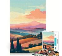 1000 Jigsaw Puzzle Hills of Tuscan Italy Art Seamless Cut Game Smart Mind Activity Peaceful Play Fun Birthday Hobby Gift (38x52cm)