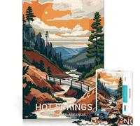 1000 Jigsaw Puzzle Hot Springs National Park Flawless Cut Fun Problem Solve Fun Free Play Game Xmas Art Gift (38x26cm)