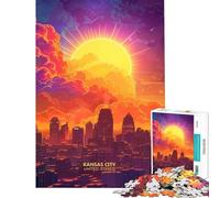 1000 Jigsaw Puzzle Kansas City United States Difficult And Challenge Analysis And Logic Educational Games Suitable for People Aged 14 And Above (50x75cm)