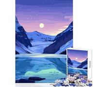 1000 Jigsaw Puzzle Lake Louise at Night Jigsaws for Adults Puzzle Stress Reliever Educational Challenge Challenging Game Gifts (38x26cm)
