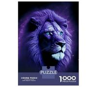 1000 Jigsaw Puzzle Lion King Purple Backgroun Jigsaw for Adults Brain Teaser Game Perfect Decoration Unique Birthday And Xmas Gifts 70x50cm/1000pcs