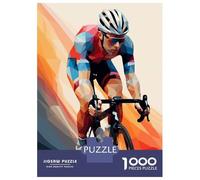 1000 Jigsaw Puzzle Low Poly Cyclist Jigsaw for Adults Brain Teaser Game Perfect Decoration Unique Birthday And Xmas Gifts 52x38cm/1000pcs