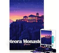 1000 Jigsaw Puzzle Meteora Monasteries, Greece, Night Landscape Flawless Cut Fun Problem Solve Fun Free Play Game Xmas Art Gift (38x26cm)