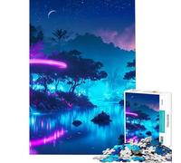 1000 Jigsaw Puzzle Moonlight Neon Sonata Difficult And Challenge Analysis And Logic Educational Games Suitable for People Aged 14 And Above (50x75cm)