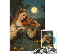 1000 Jigsaw Puzzle Moonlight Violinist Difficult And Challenge Analysis And Logic Educational Games Suitable for People Aged 14 And Above (38x26cm)