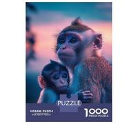 1000 Jigsaw Puzzle Mother And Baby Monkey Jigsaw for Adults Brain Teaser Game Perfect Decoration Unique Birthday And Xmas Gifts 70x50cm/1000pcs