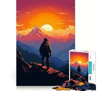 1000 Jigsaw Puzzle Mountain Peak Pixel Art Seamless Cut Game Smart Mind Activity Peaceful Play Fun Birthday Hobby Gift (50x75cm)