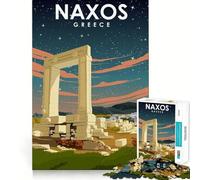 1000 Jigsaw Puzzle Naxos Greece Travel Poster Seamless Cut Game Smart Mind Activity Peaceful Play Fun Birthday Hobby Gift (38x52cm)
