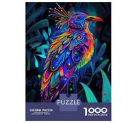 1000 Jigsaw Puzzle Neon Bird in Jungle Jigsaw for Adults Brain Teaser Game Perfect Decoration Unique Birthday And Xmas Gifts 38x26cm/1000pcs