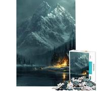 1000 Jigsaw Puzzle Nordic Mountains at Night Difficult And Challenge Analysis And Logic Educational Games Suitable for People Aged 14 And Above (38x26cm)