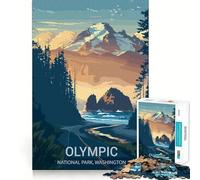 1000 Jigsaw Puzzle Olympic National Park Poster Flawless Cut Fun Problem Solve Fun Free Play Game Xmas Art Gift (50x75cm)