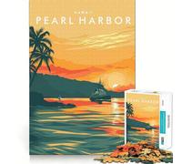 1000 Jigsaw Puzzle Pearl Harbor Hawaii Flawless Cut Fun Problem Solve Fun Free Play Game Xmas Art Gift (50x75cm)