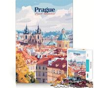 1000 Jigsaw Puzzle Prague Cityscape Seamless Cut Game Smart Mind Activity Peaceful Play Fun Birthday Hobby Gift (38x26cm)