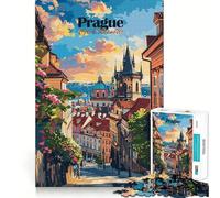 1000 Jigsaw Puzzle Prague Cityscape Seamless Cut Game Smart Mind Activity Peaceful Play Fun Birthday Hobby Gift (38x52cm)
