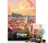 1000 Jigsaw Puzzle Prague Cityscape Sunset Flawless Cut Fun Problem Solve Fun Free Play Game Xmas Art Gift (38x26cm)