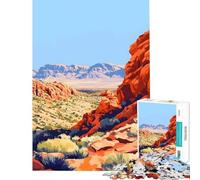 1000 Jigsaw Puzzle Red Rock Canyon Nevada Painting Art Fun Activities at Home Home Decoration Educational Games Suitable for People Aged 14 And Above (50x75cm)