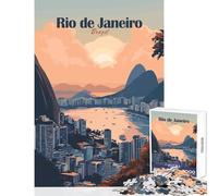 1000 Jigsaw Puzzle Rio De Janeiro Cityscape Jigsaws for Adults Puzzle Stress Reliever Educational Challenge Challenging Game Gifts (50x75cm)