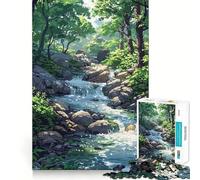 1000 Jigsaw Puzzle River Nature Pixel Art Flawless Cut Fun Problem Solve Fun Free Play Game Xmas Art Gift (38x26cm)