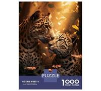 1000 Jigsaw Puzzle Romantic Loving Leopards Jigsaw for Adults Brain Teaser Game Perfect Decoration Unique Birthday And Xmas Gifts 70x50cm/1000pcs