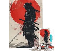 1000 Jigsaw Puzzle Samurai Warrior with Rising Sun Backdrop Difficult And Challenge Analysis And Logic Educational Games Suitable for People Aged 14 And Above (38x26cm)